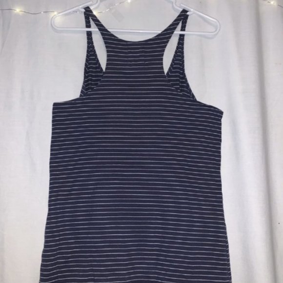 Quiksilver Racerback Blue and White Striped Tank - Picture 2 of 3